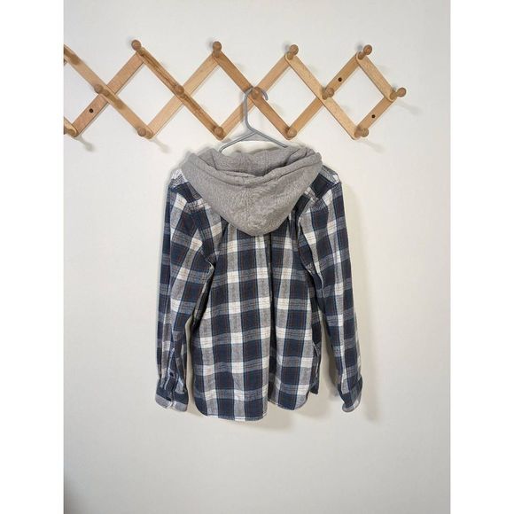 Vans Men's Plaid Button-Down Hooded Sweater Jacket - Size M - Picture 4 of 6